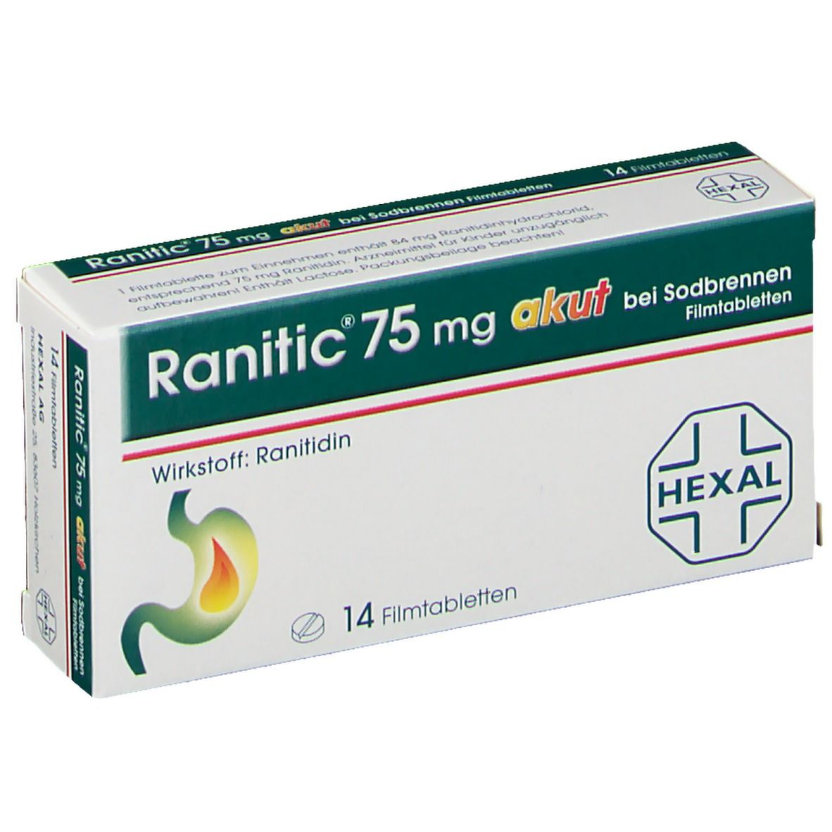 Ranitic® 75 mg akut bei Sodbrennen, Filmtabletten