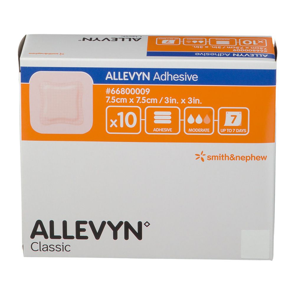 Allevyn Adhesive 7,5x7,5 cm haftende Wundauflage 3 St Verband