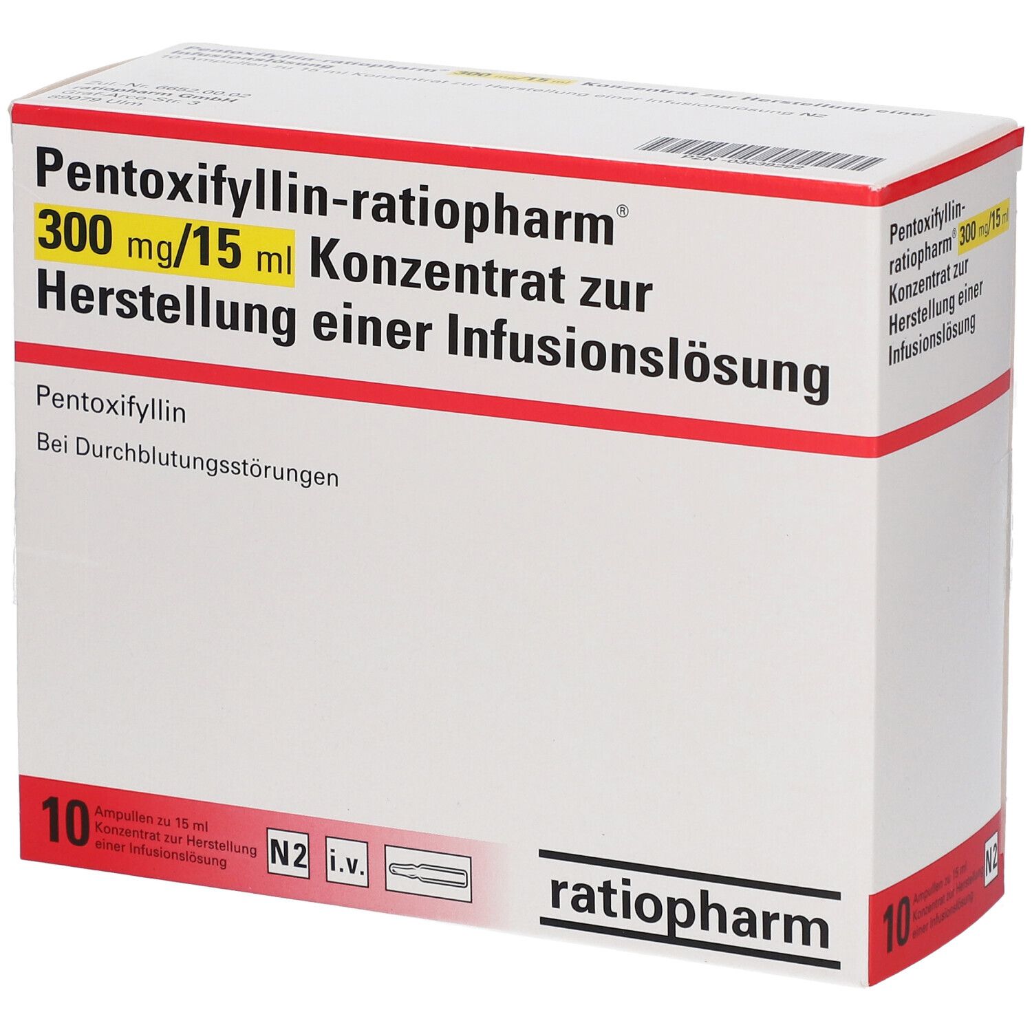 toxifyllin-ratiopharm® 300 mg/15 ml