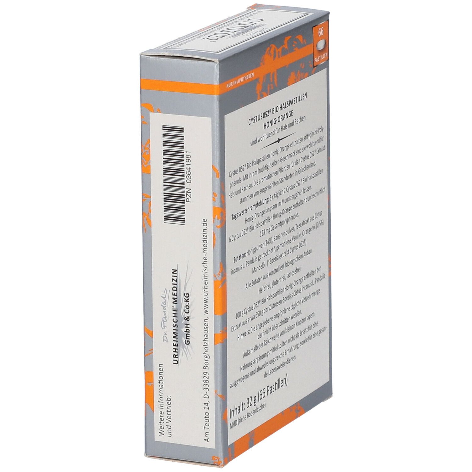 Dr. Pandalis Cystus 052® Bio Halspastillen – Honig-Orange