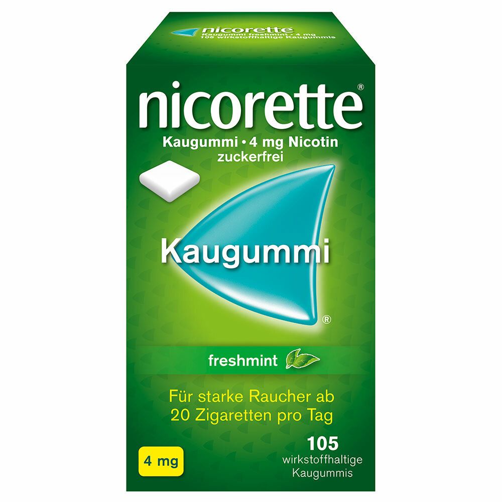 nicorette® Kaugummi freshmint 4 mg - Jetzt 10 € Rabatt sichern* 105 St - SHOP  APOTHEKE