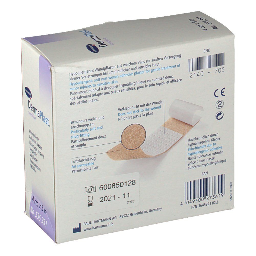 DermaPlast® sensitive Wundpflaster  4 cm x 5 m