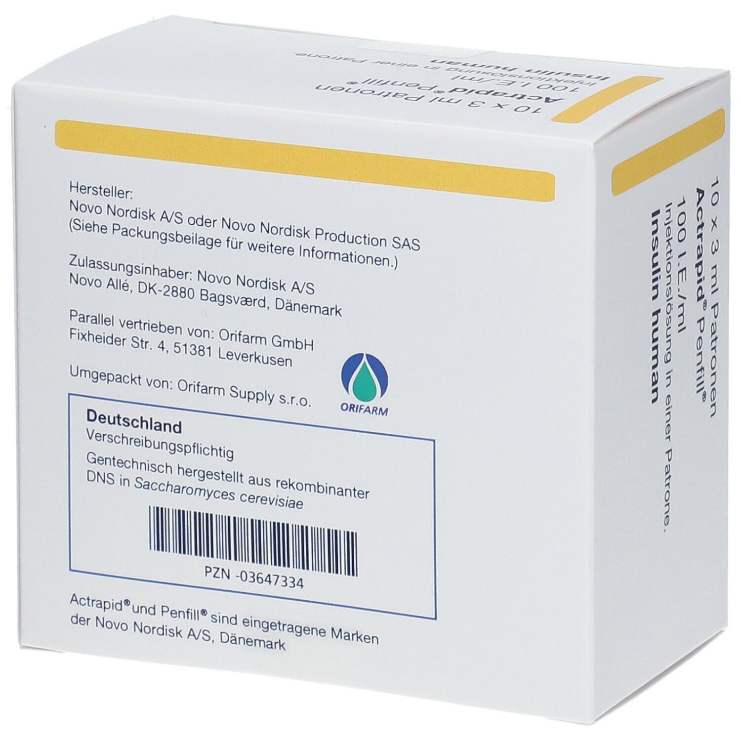 Actrapid fill 100 I.E./ml