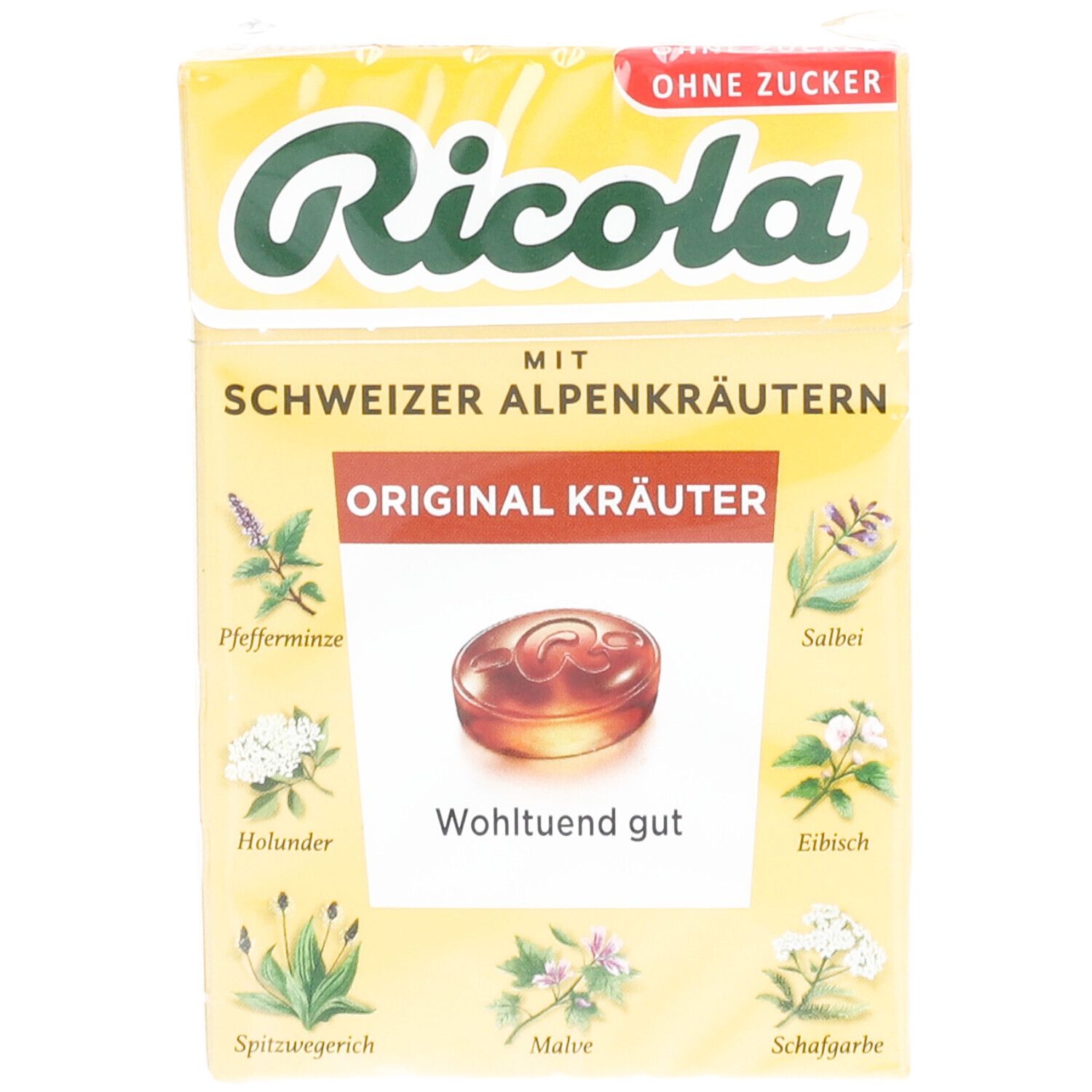 Ricola® Schweizer Kräuterbonbons Box Kräuter Original ohne Zucker
