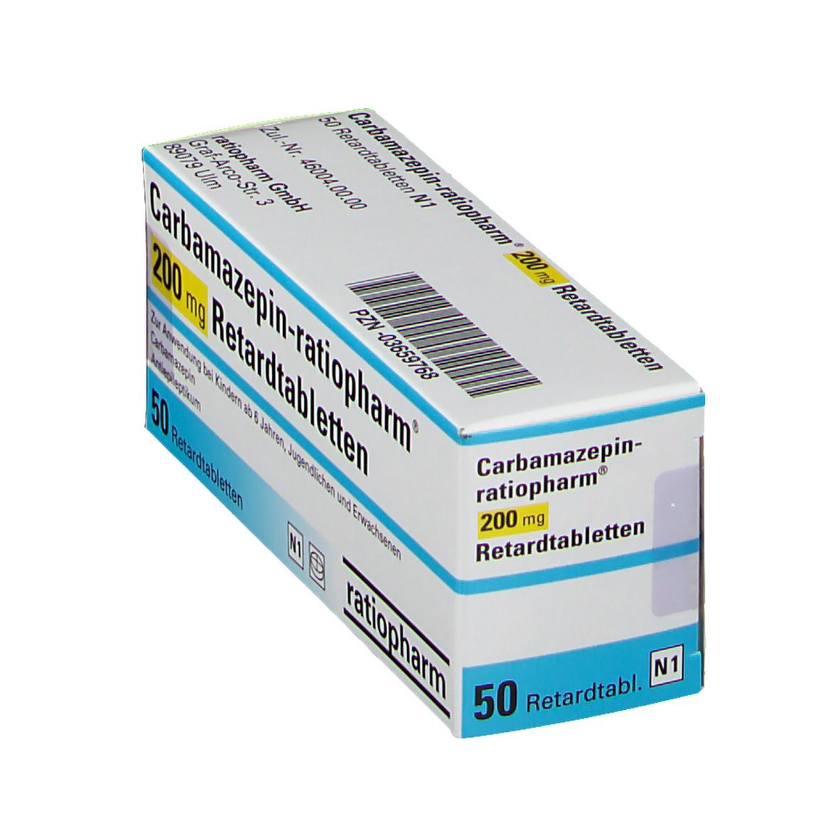 CARBAMAZEPIN-ratiopharm 200 mg Retardtabletten 50 St Retard-Tabletten