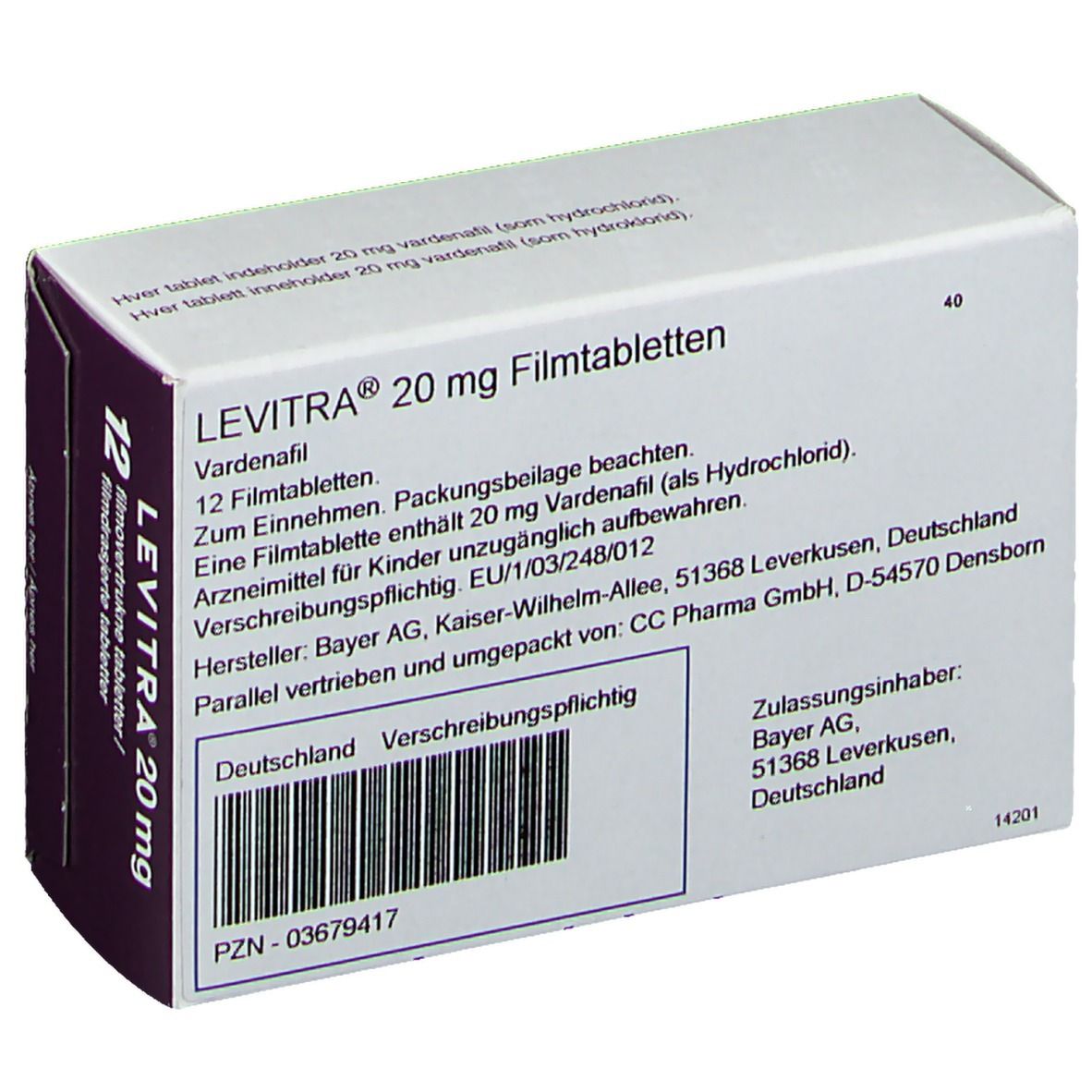 LEVITRA 20 mg Filmtabletten