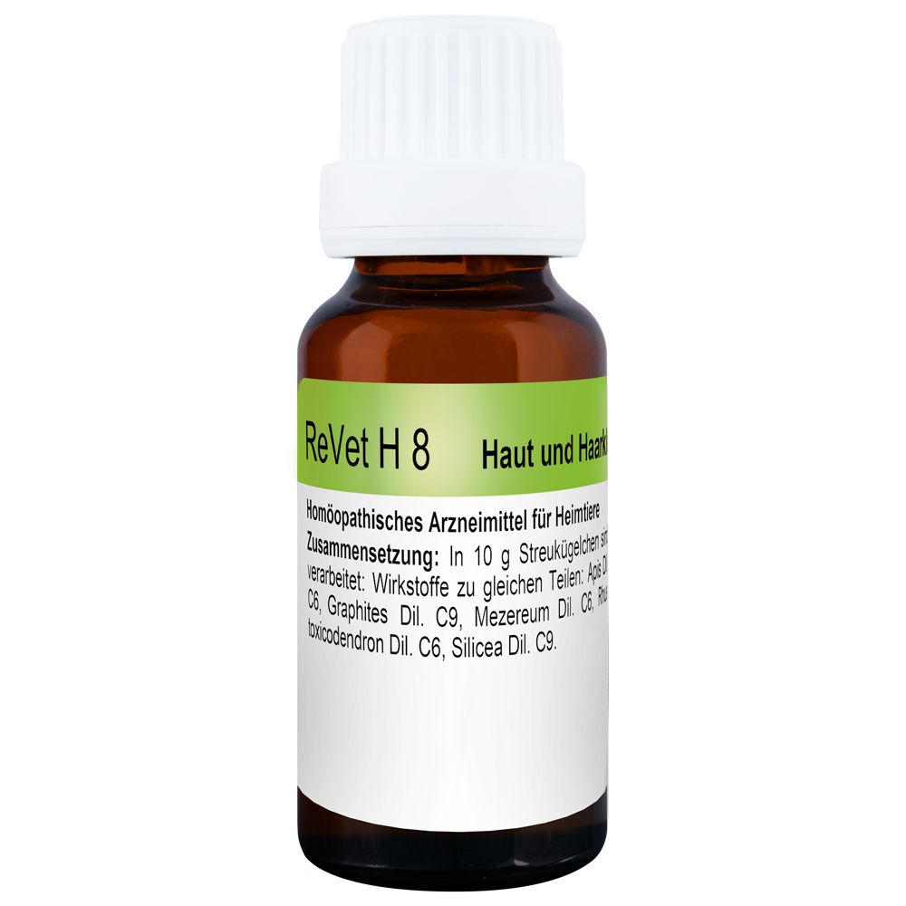 Braune Glasflasche mit weißem Deckel. Etikett mit Produktnamen und Inhaltsstoffen.