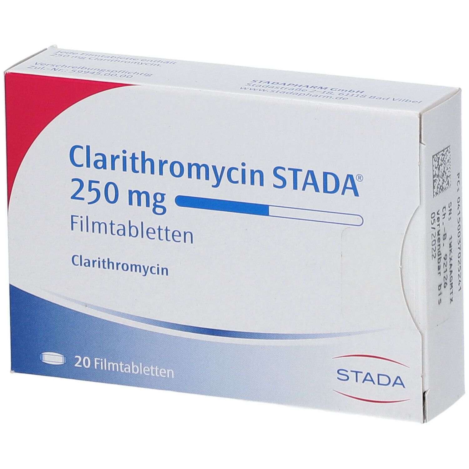 Clarithromycin Stada 250 mg Filmtabletten 20 St