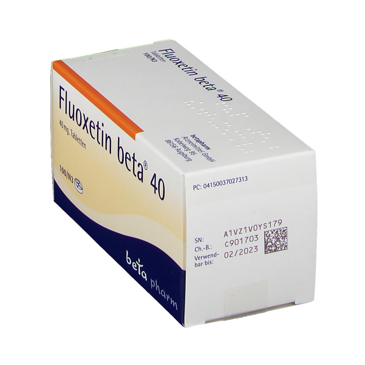 Fluoxetin beta 40 Tabletten 100 St