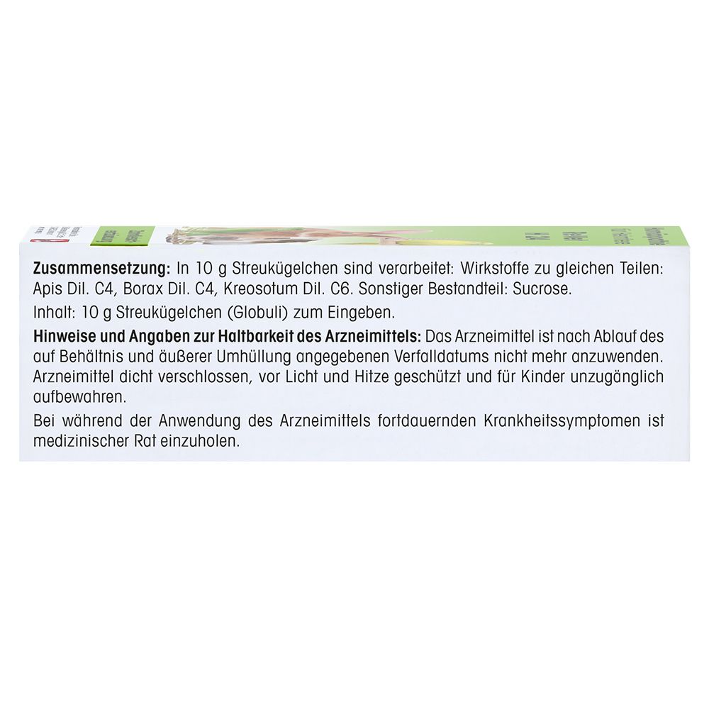 Text auf weißem Hintergrund. Zusammensetzung und Hinweise zur Haltbarkeit des Arzneimittels.