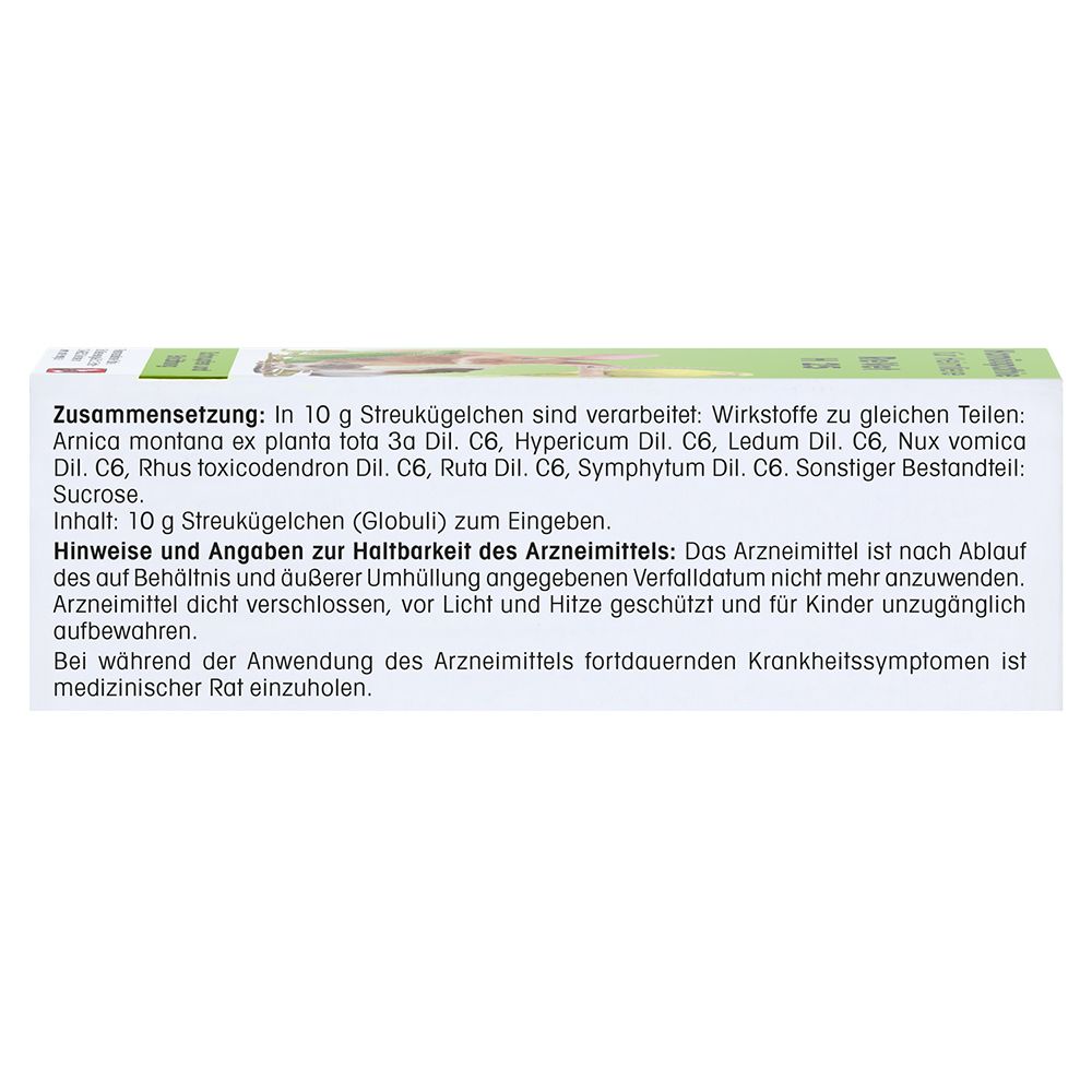 Verpackung von ReVet H 25. Text: Zusammensetzung, Wirkstoffe, Globuli, Sucrose.