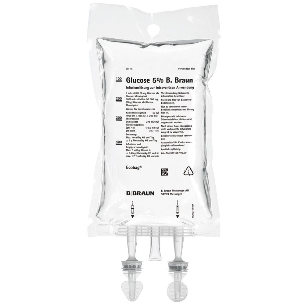 Glucose 5% B.Braun Ecobag 20x250 Ml - Shop Apotheke