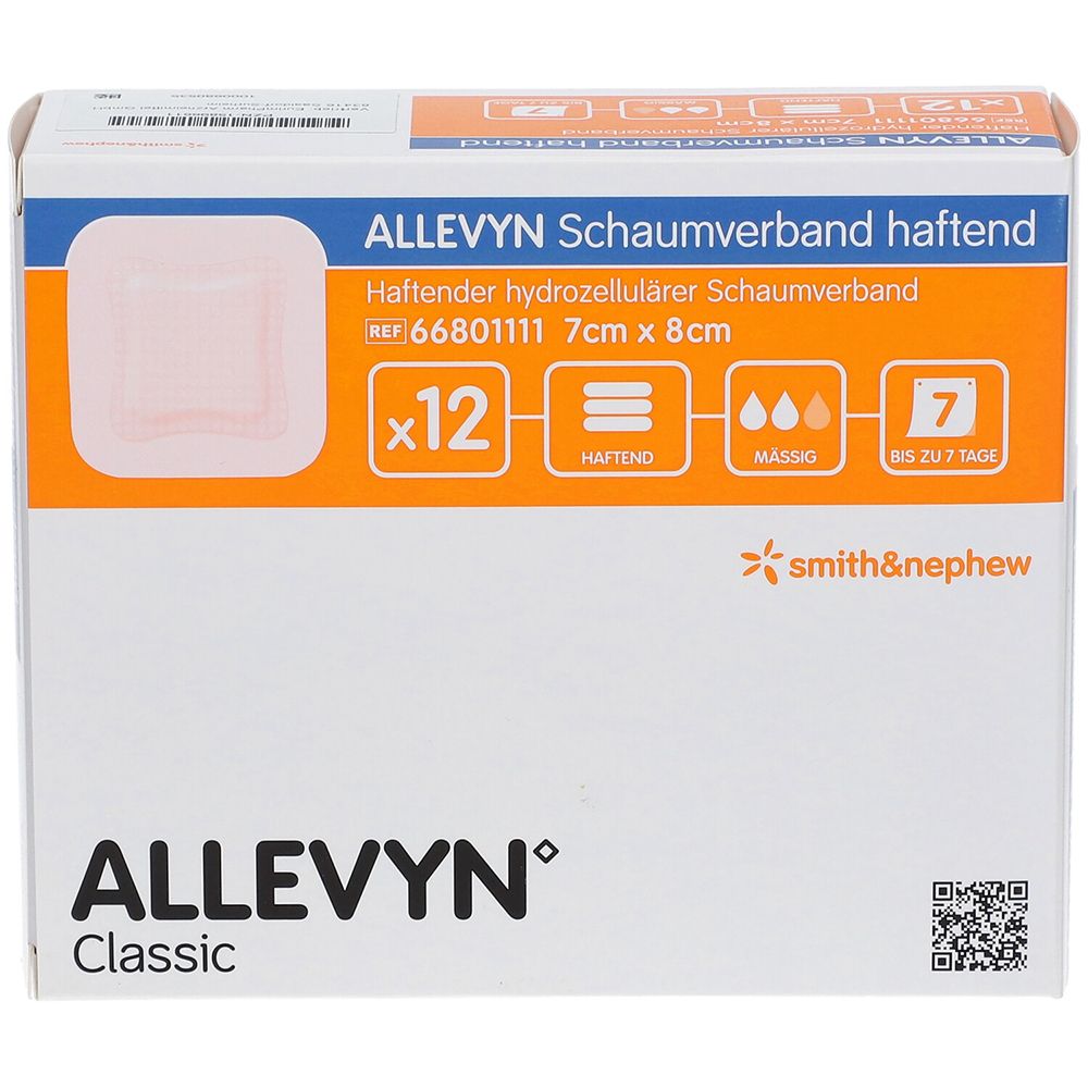 Allevyn Schaumverband 7x8 cm haftend 12 St Verband