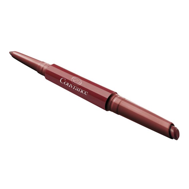 Doppel-Lippen- und Konturenstift. Dunkelroter Stift mit der Aufschrift "Couvrance".