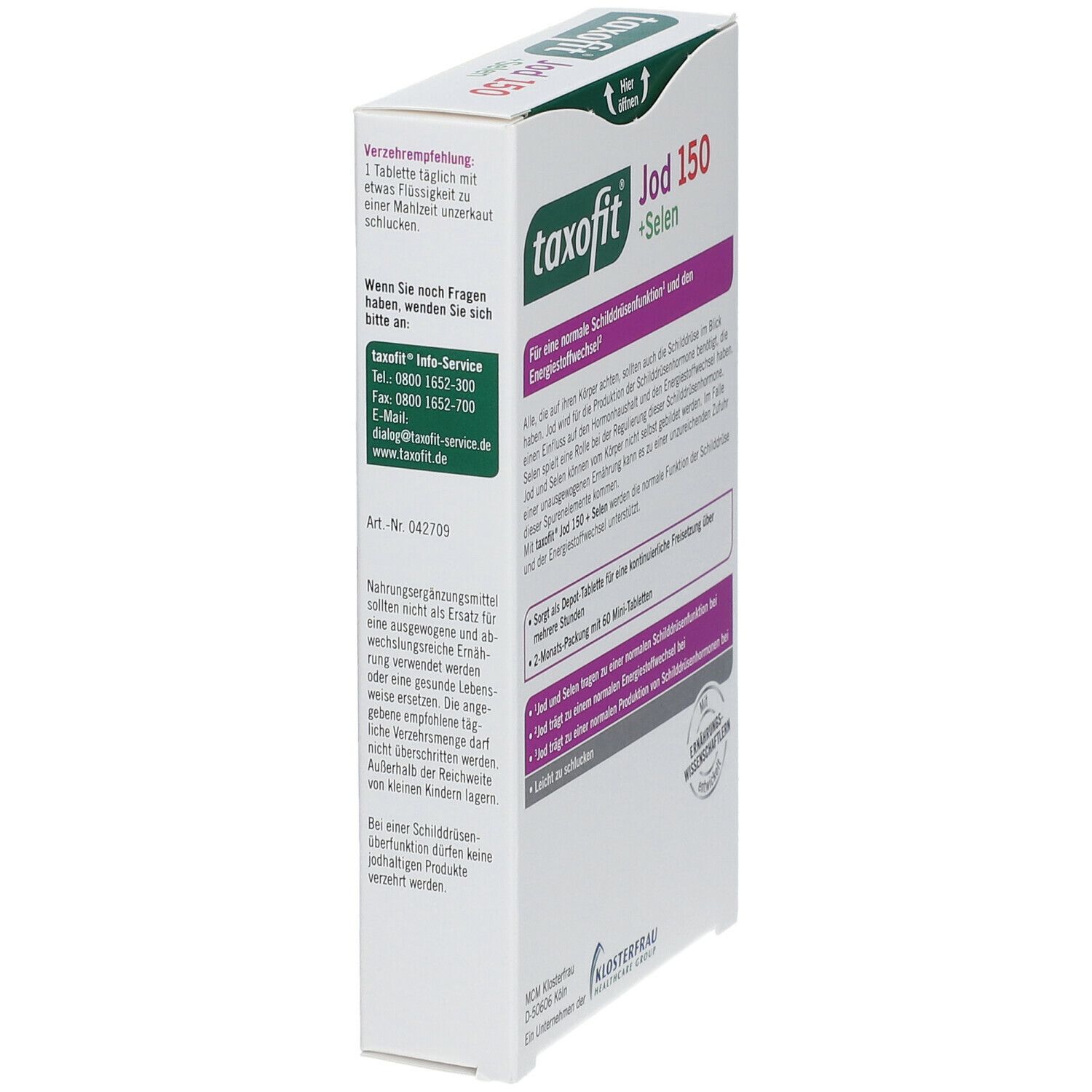 taxofit® Jod Depot 5x60 Mini Tabletten Schilddrüse Energie Stoffwechsel 3752812 