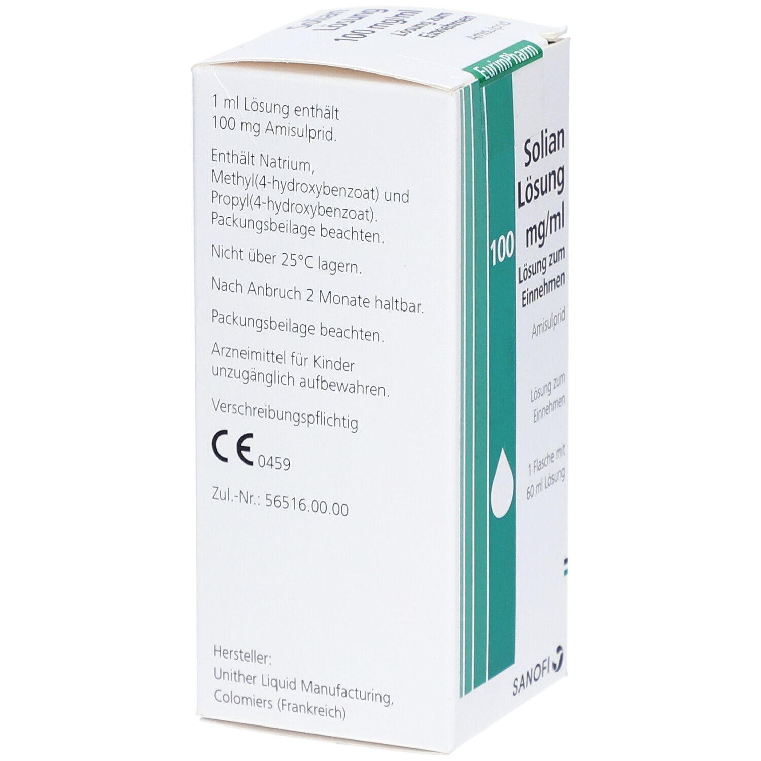 Solian Lösung 100 mg/m zum Einnehmen 60 ml