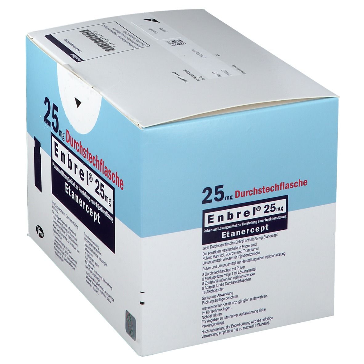 Enbrel 25 mg Plv.+Lsm.in gef.Spr.z.Her.e.Inj.-Lsg. 8 St Trockensubstanz mit Lösungsmittel