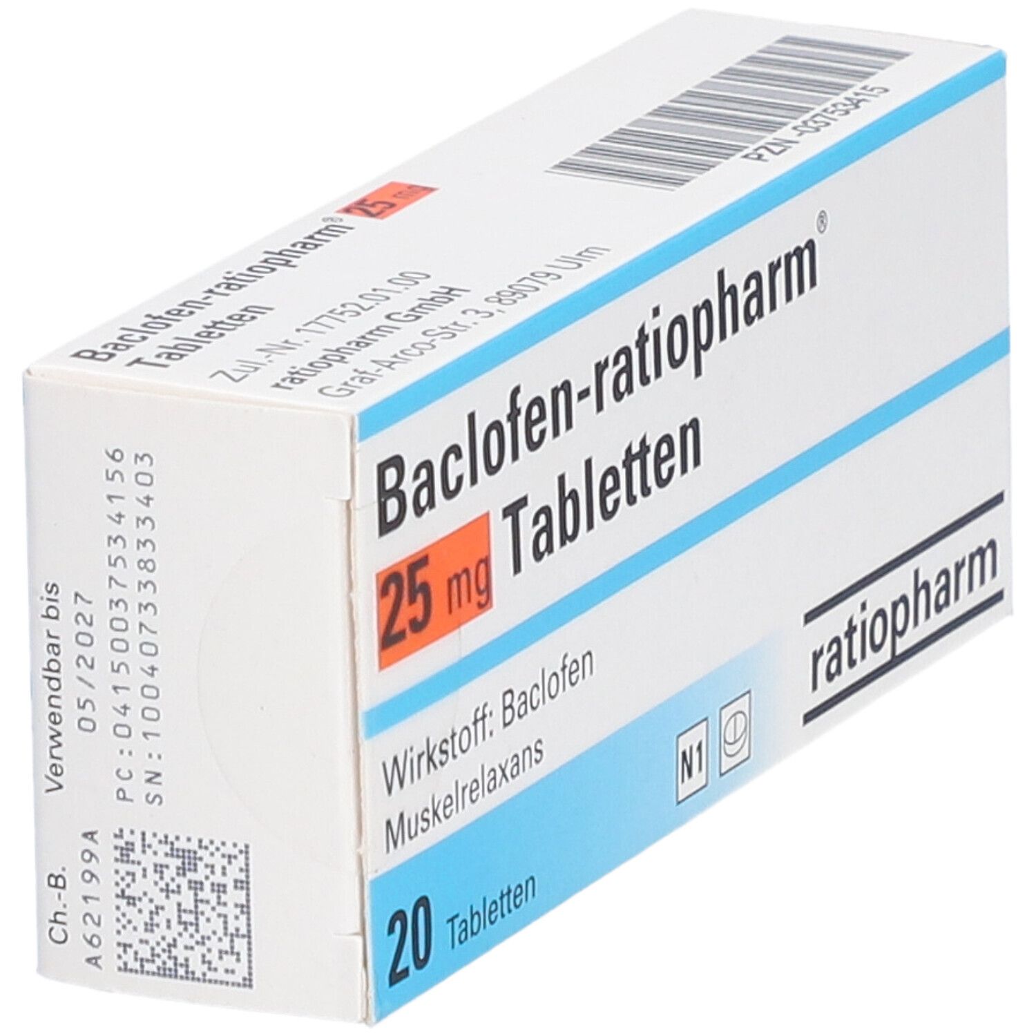 BACLOFEN-ratiopharm 25 mg Tabletten 20 St