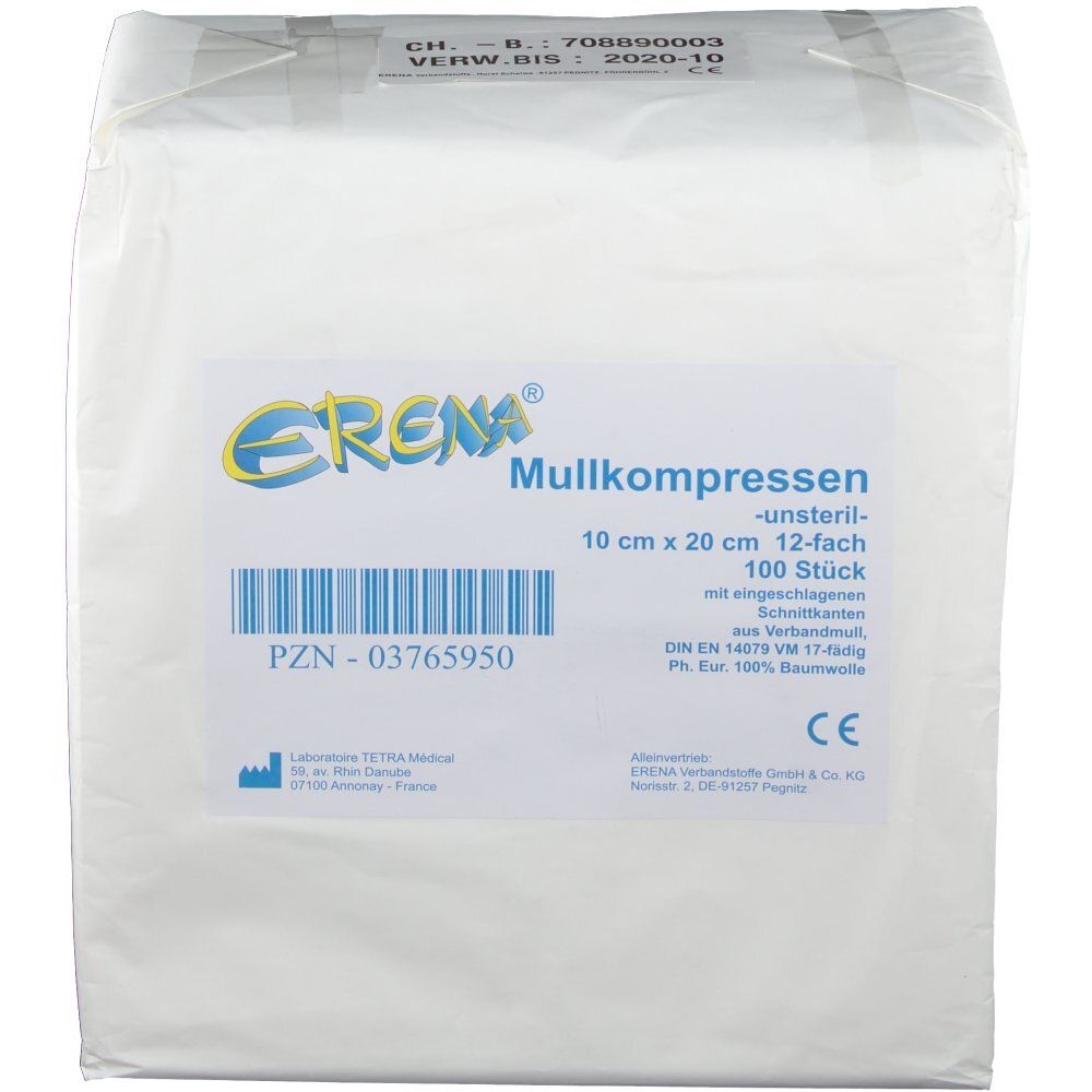 MULLKOMPRESSEN 10x10 cm steril 12fach RK 20x 10 Stück MULLKOMPRESSEN 10x10 cm steril 12fach RK 20x 10 Stück