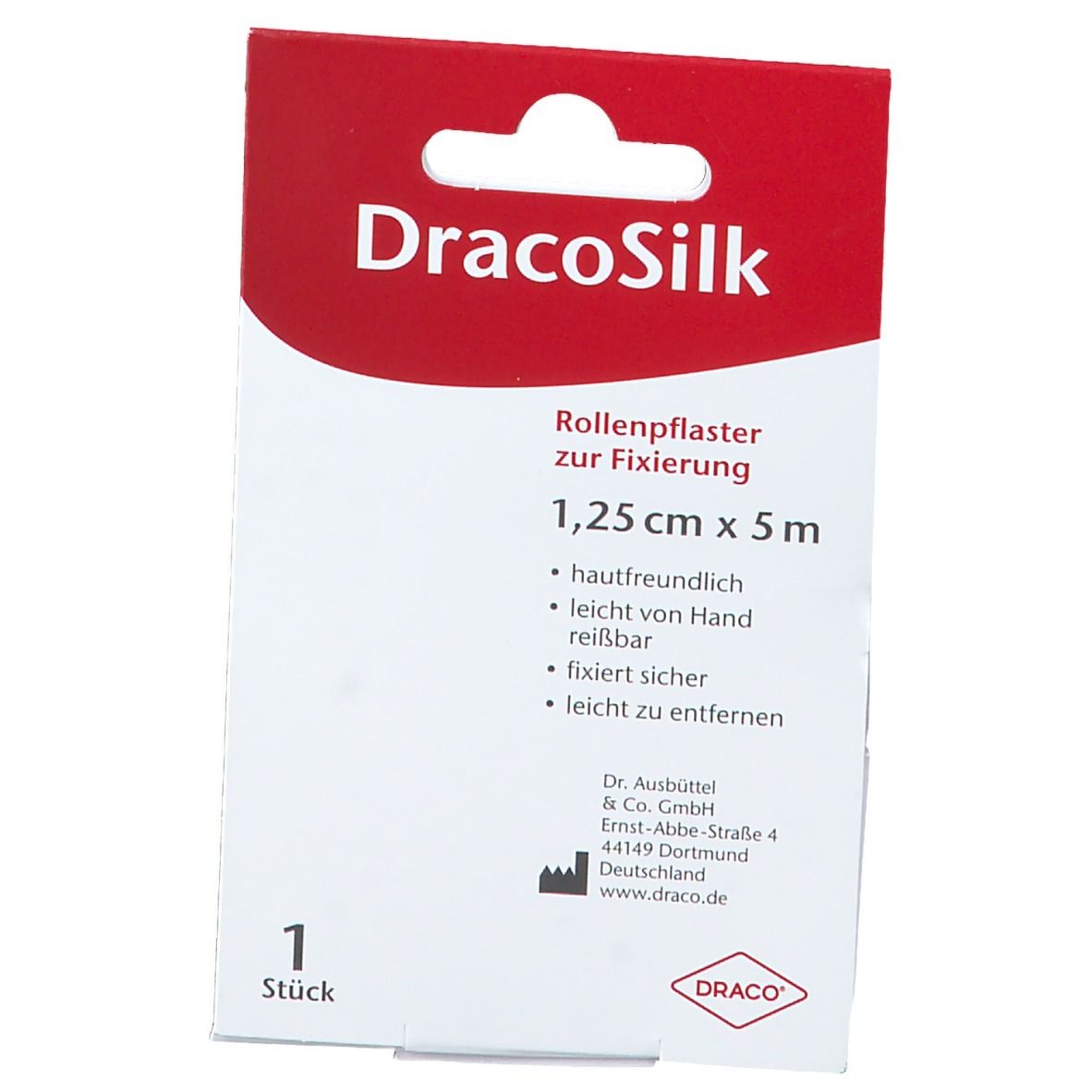 Dracosilk Rollenpflaster 5m x 1,25 cm