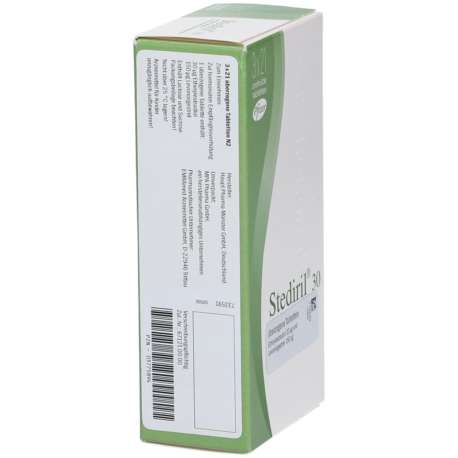 Stediril 30 überzogene Tabletten 3x21 St Überzogene