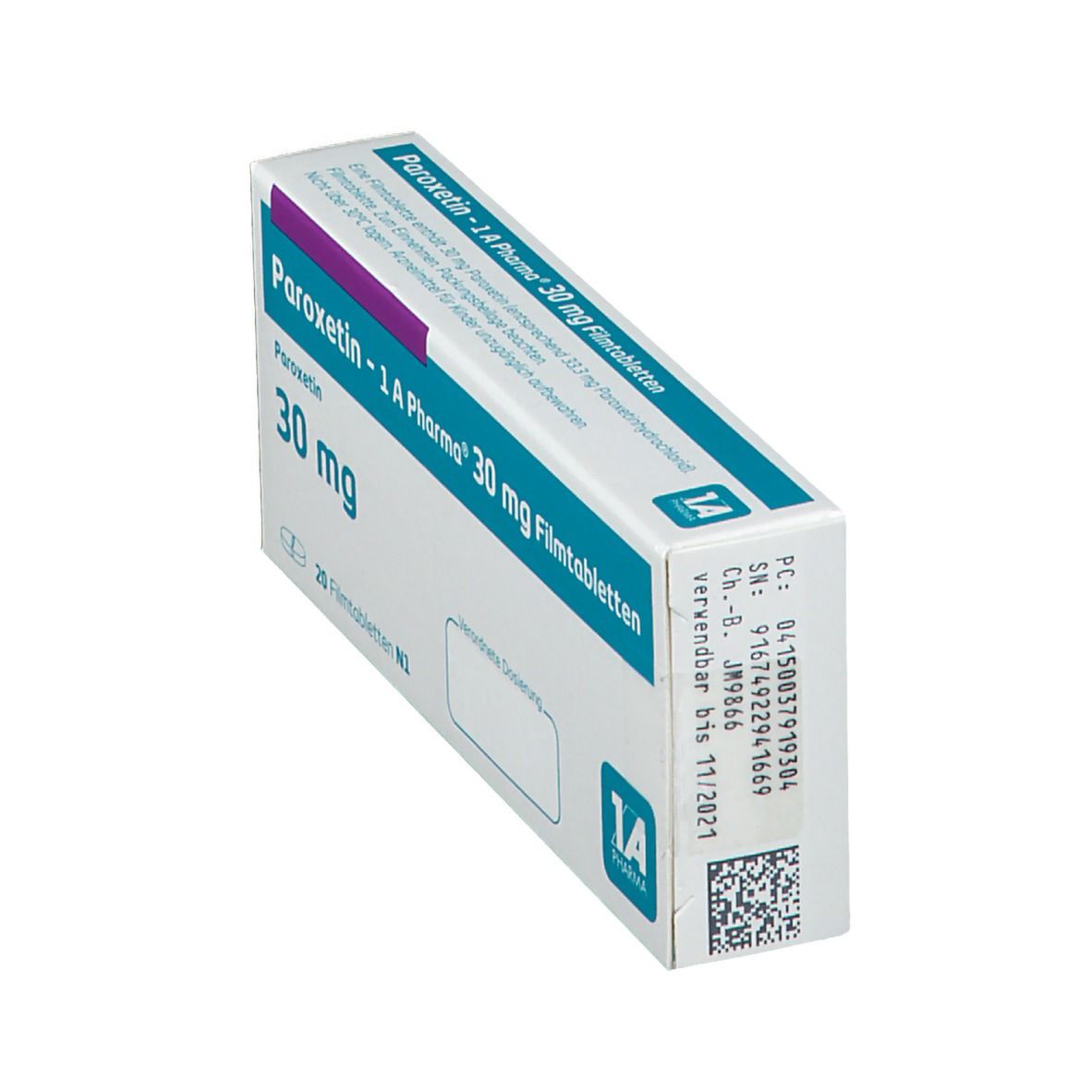 Paroxetin-1A Pharma 30 mg Filmtabletten 20 St