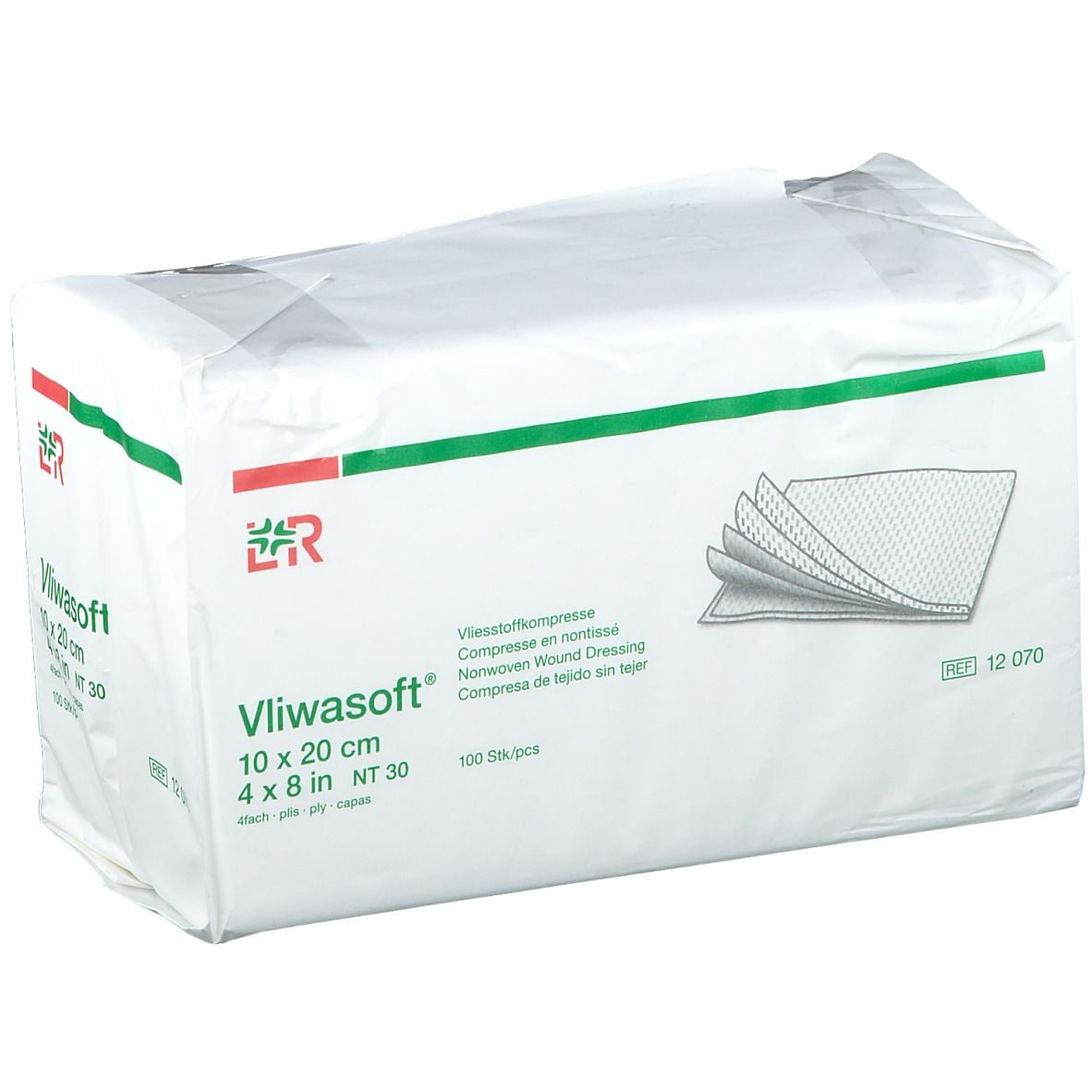 Vliwasoft Vlieskompressen 10x20cm 4-lagig unsteril