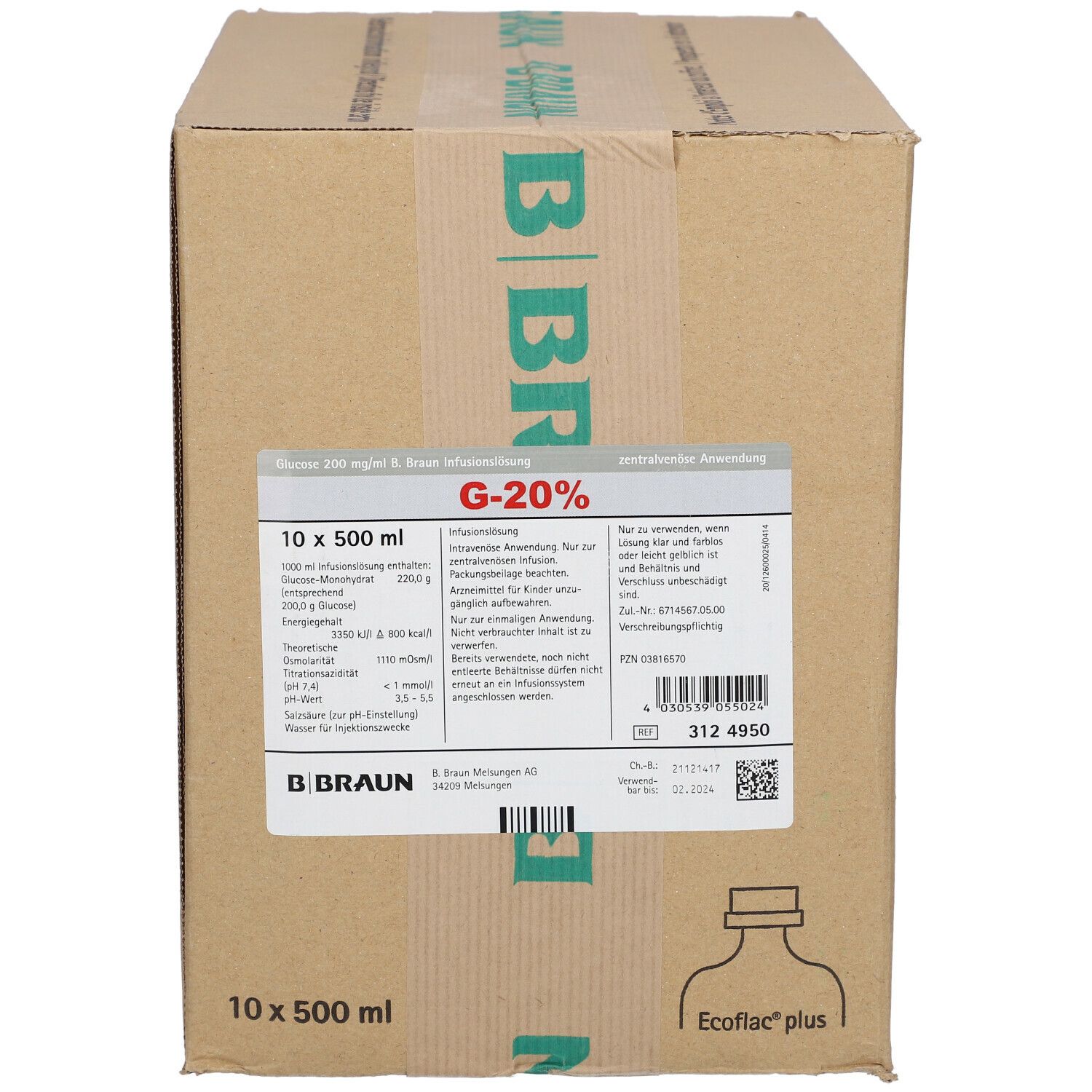Glucose 20 % B.Braun