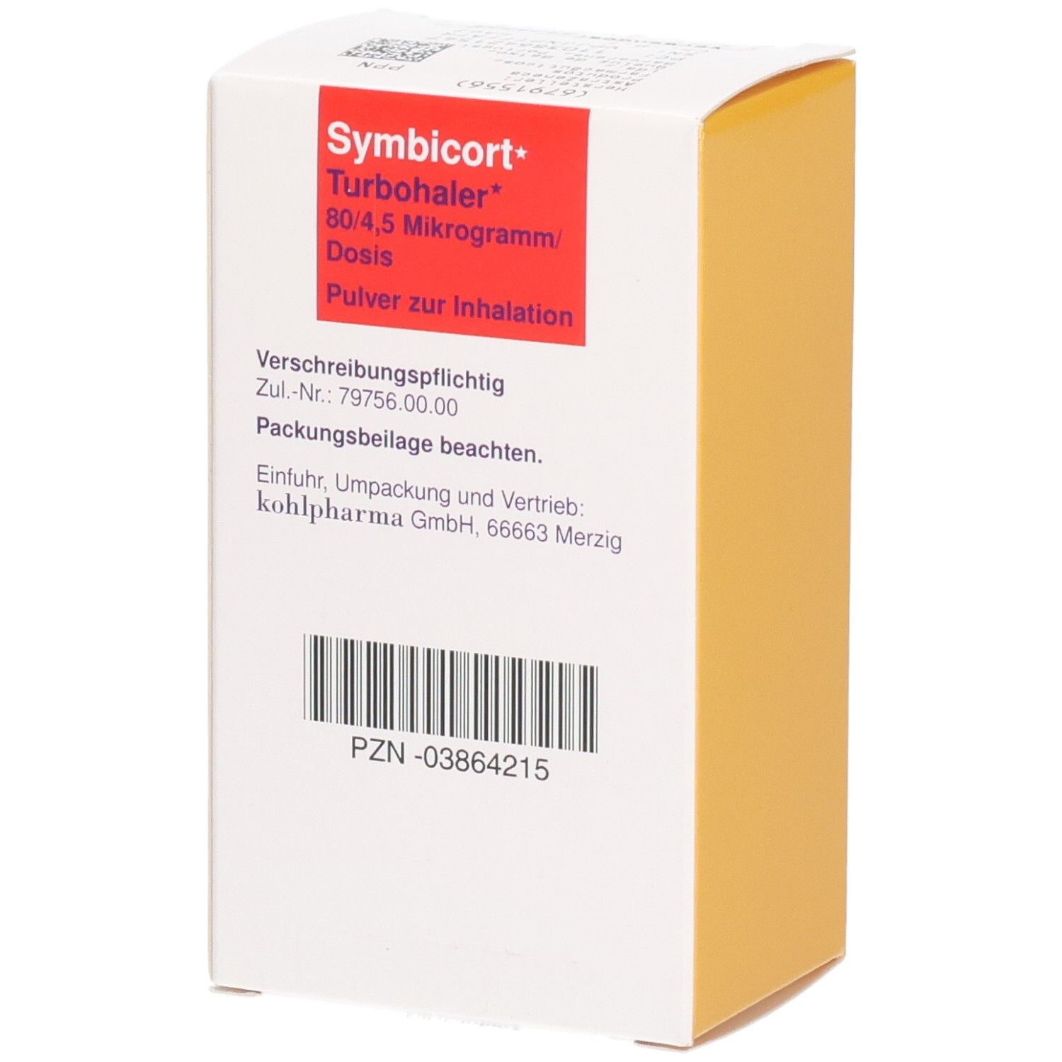 Packung Symbicort Turbohaler 80/4,5 Mikrogramm, Pulver zur Inhalation, 120 Dosen.