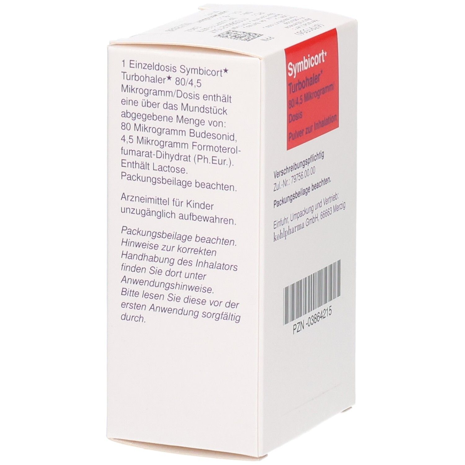 Packung Symbicort Turbohaler 80/4,5 Mikrogramm, Pulver zur Inhalation, 120 Dosen.