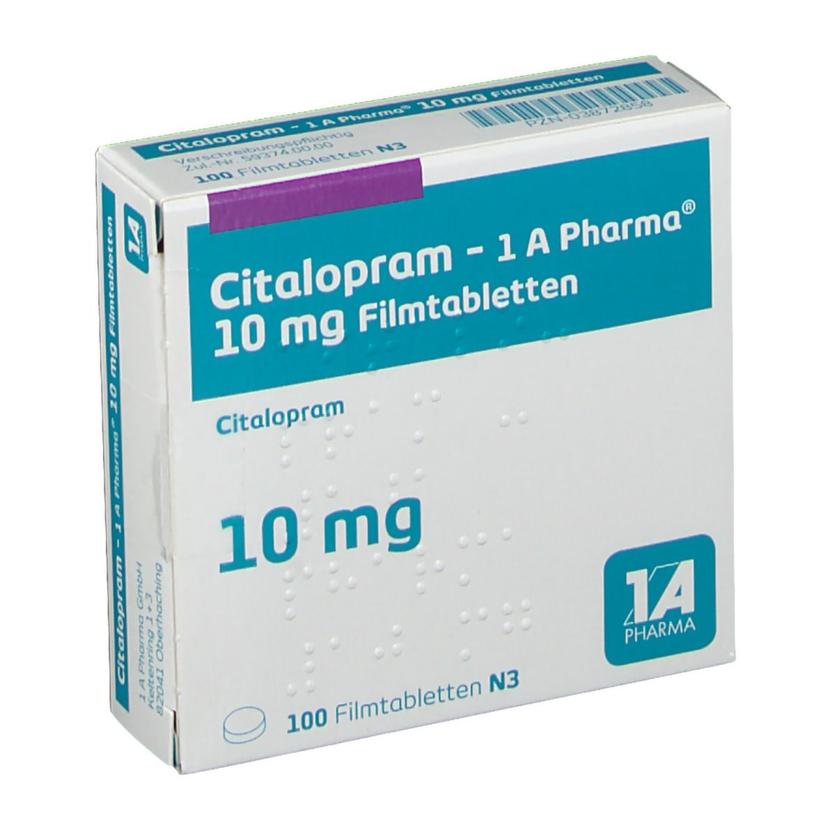 Citalopram 1A Pharma® 10Mg 100 St mit dem ERezept kaufen Shop Apotheke