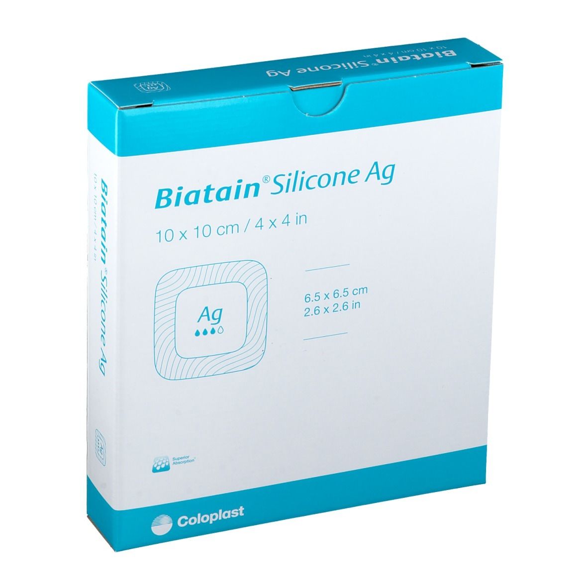 Biatain Silicone Ag Schaumverband 10x10 cm 5 St Verband