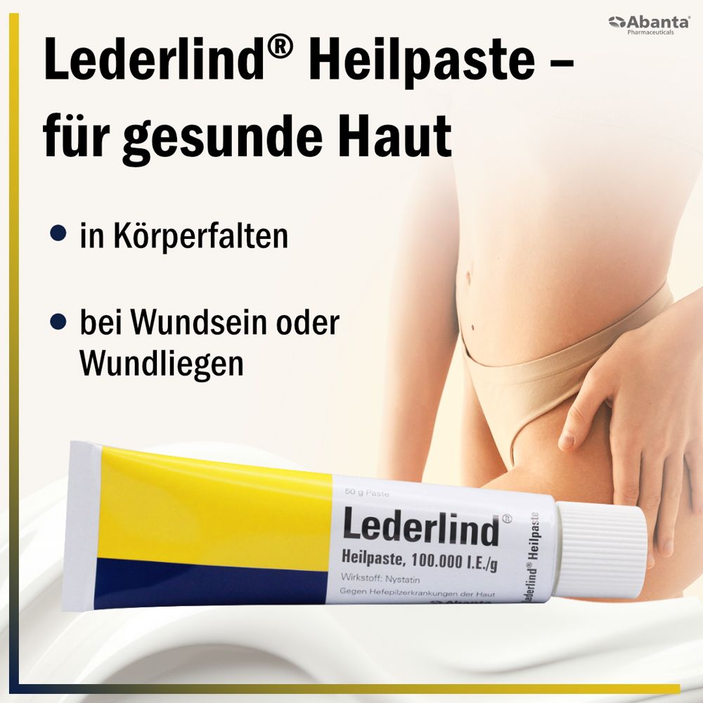 Lederlind® Heilpaste für gesunde Haut, geeignet für Körperfalten und wunde Stellen.