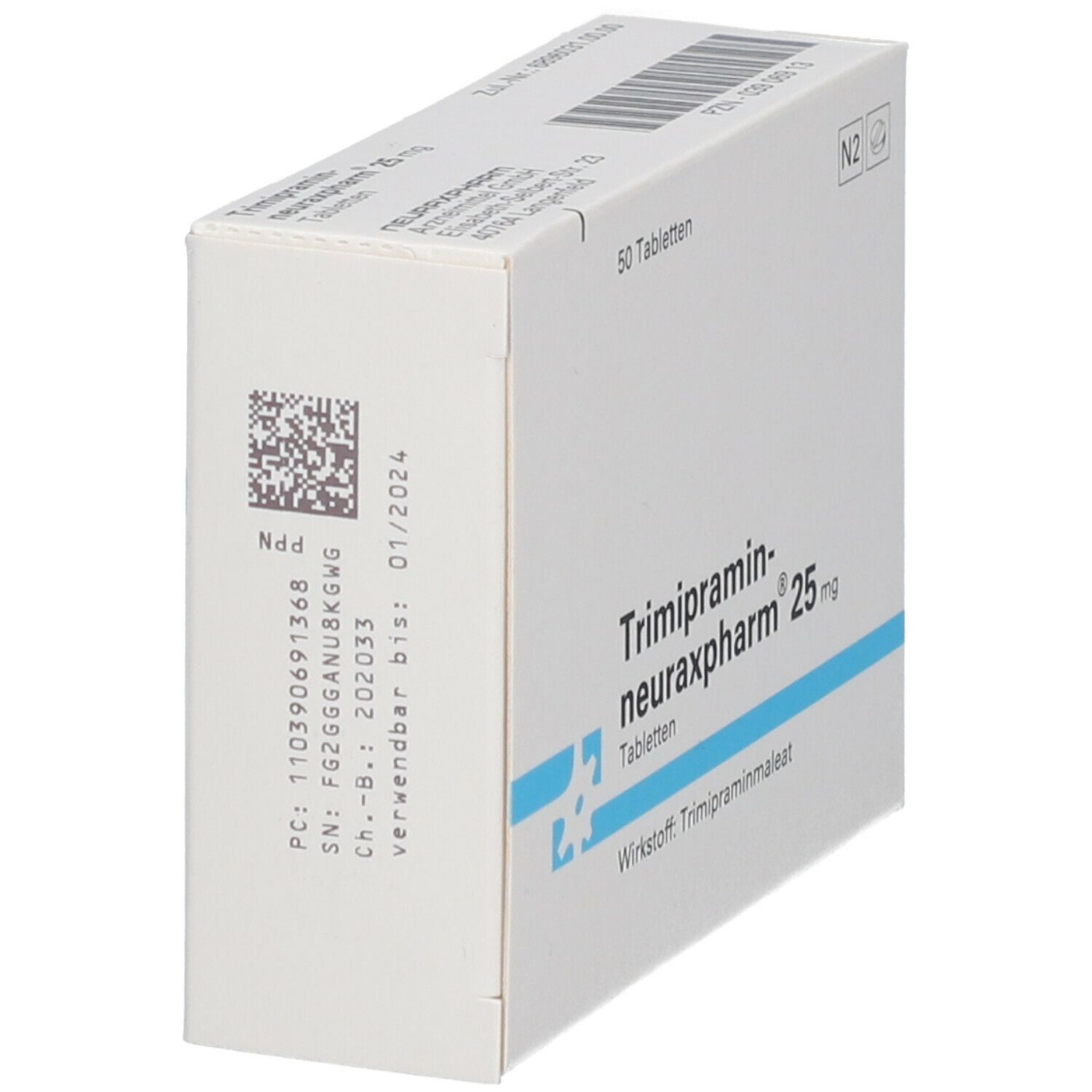 TRIMIPRAMIN-neuraxpharm 25 mg Tabletten 50 St