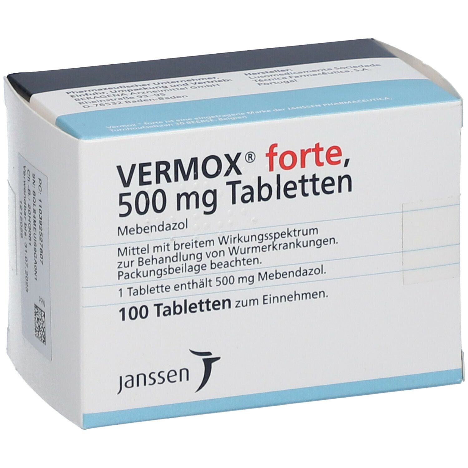 Vermox forte 500 mg tabletten