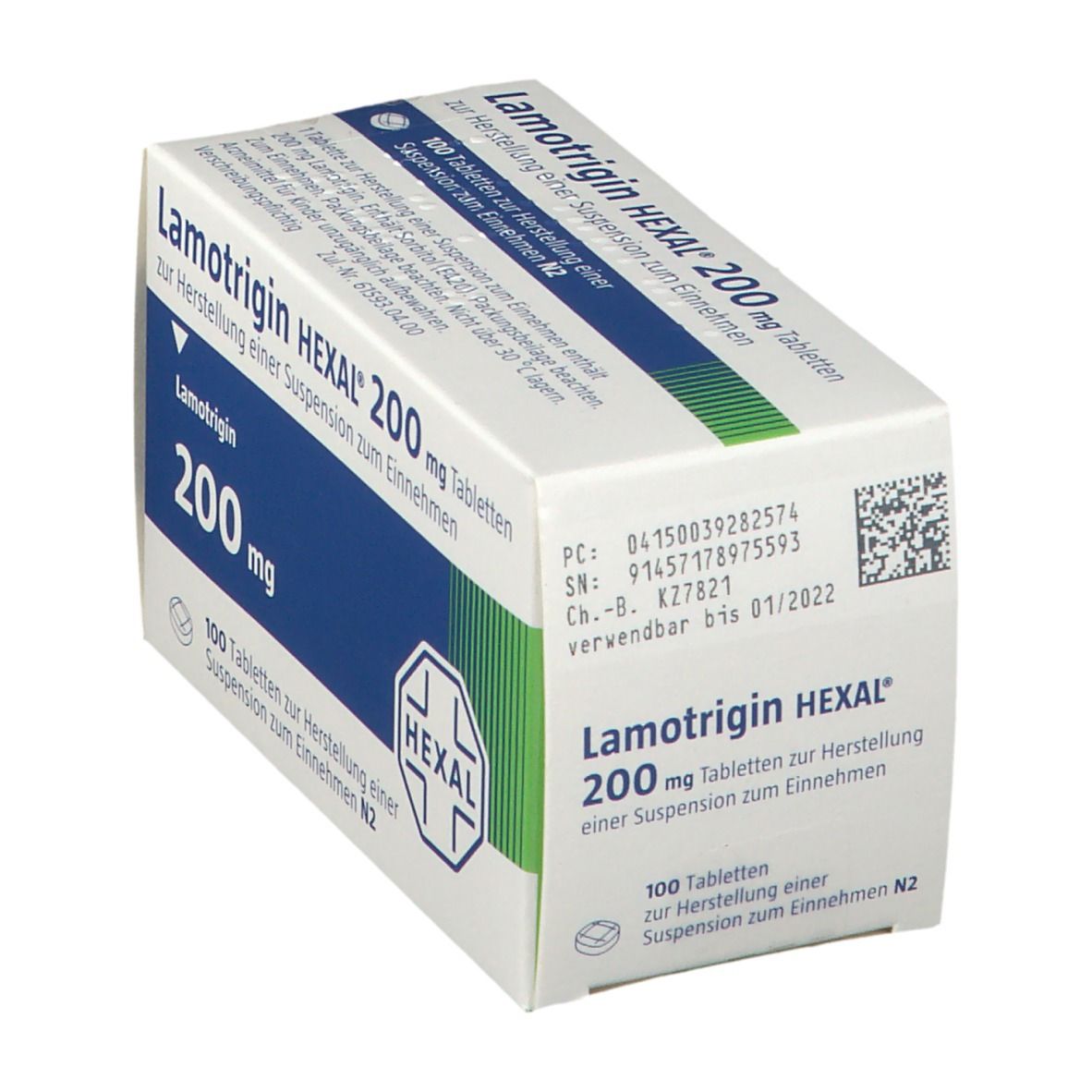 Lamotrigin Hexal 200 mg Tab.z.Her.e.Susp.z.Einn. 100 St Tablette zur Herstellung einer Susp. zum Einnehmen