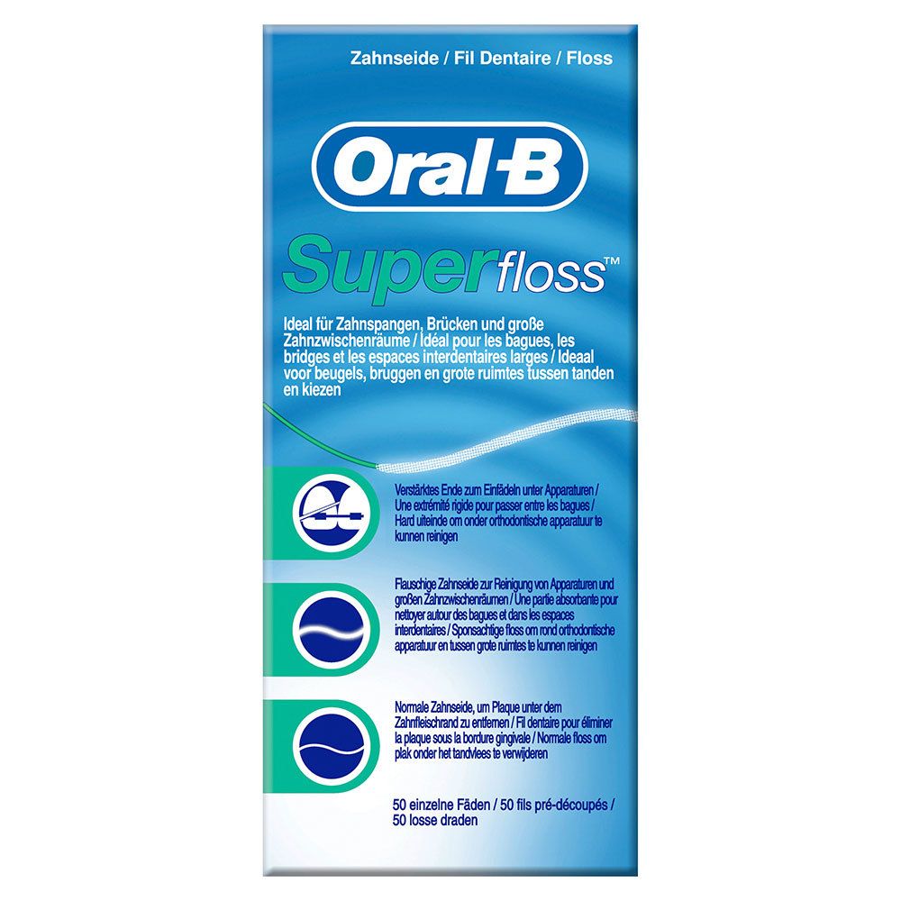 Oral-B® Fil dentaire Superfloss Saveur de menthe 50 Fils