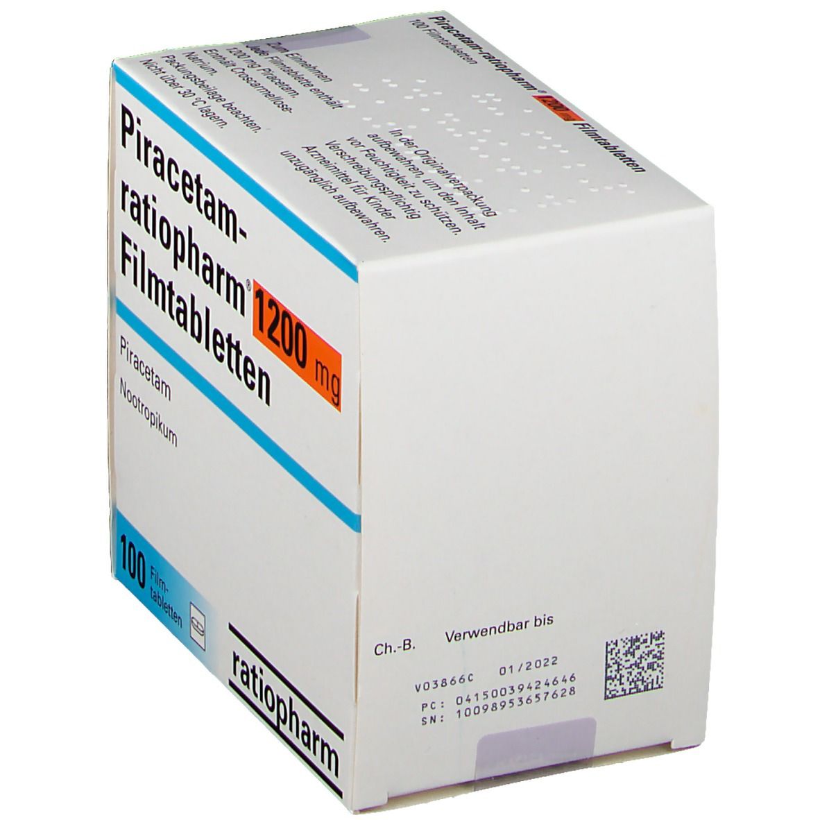 PIRACETAM-ratiopharm 1200 mg Filmtabletten 100 St