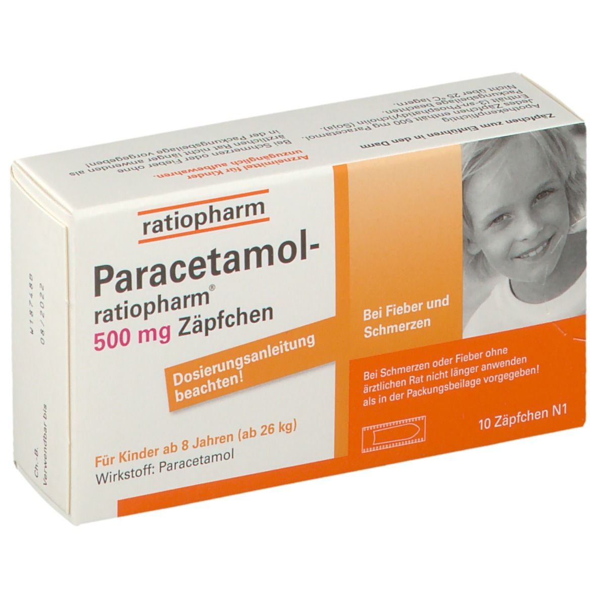Paracetamol-ratiopharm® 500 mg Zäpfchen