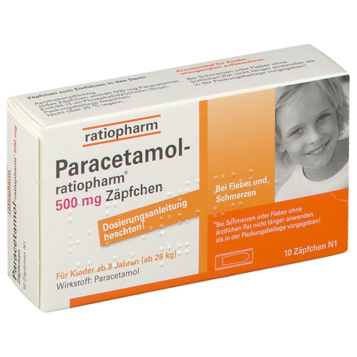 Paracetamol-ratiopharm® 500 mg Zäpfchen