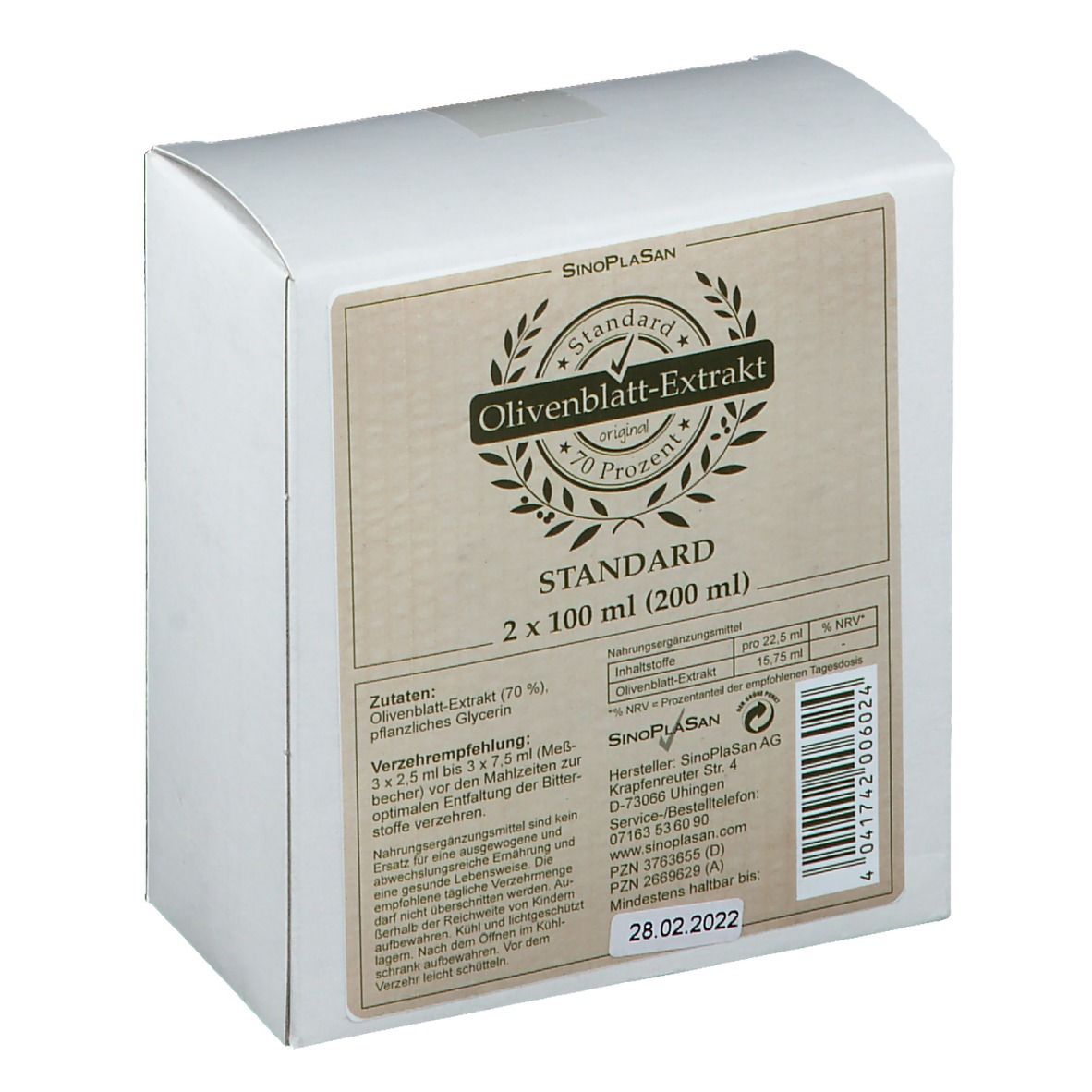 Olivenblatt-Extrakt Standard 2X100 ml Extrakt