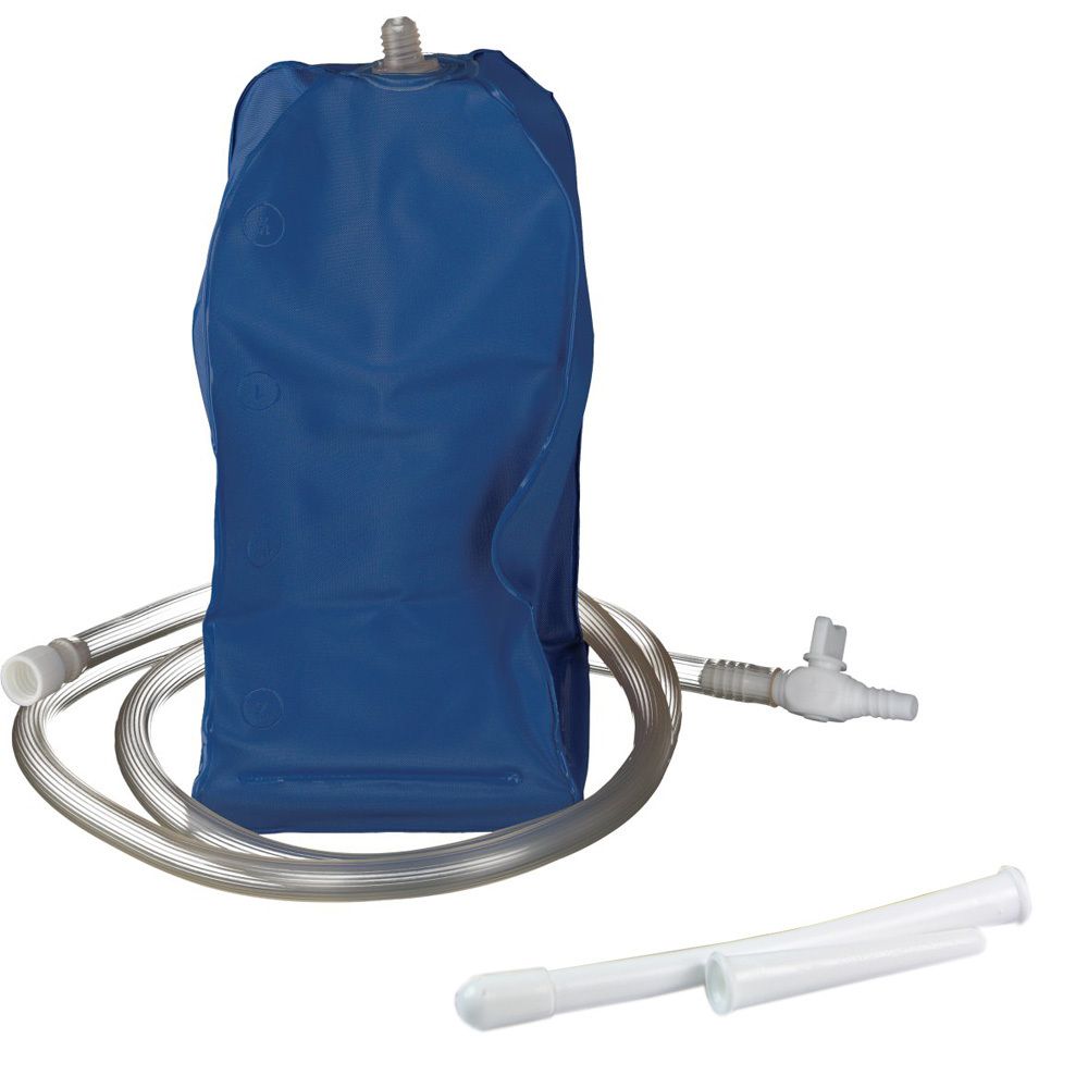 Irrigator 2 Liter für die Reise komplett mit Silikonschlauch 1 St Set