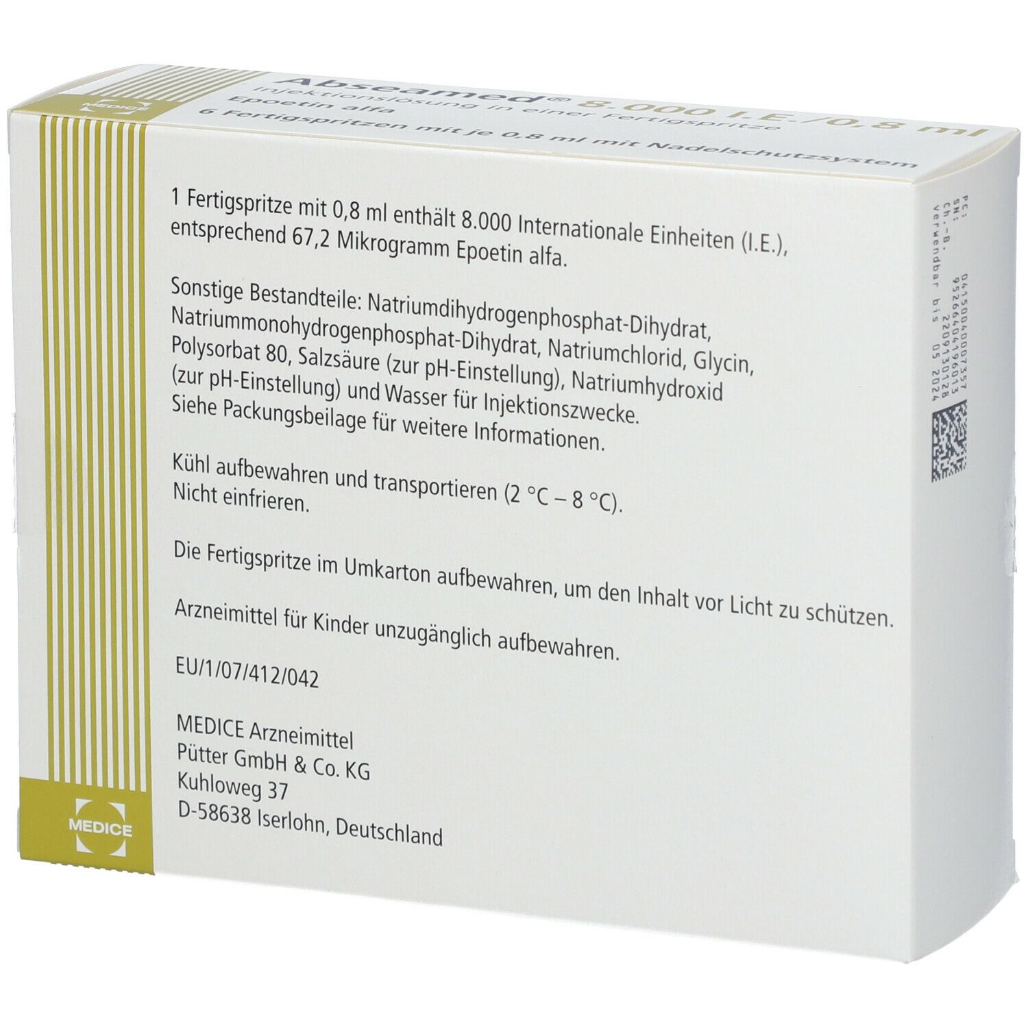 Abseamed® 8.000 I.E./0,8 ml