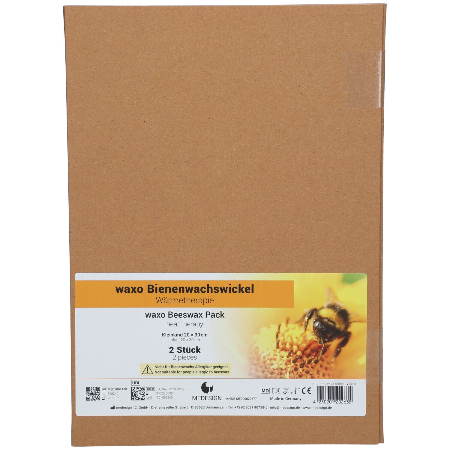 waxo Bienenwachs-Wickel für Kleinkind 20 x 30 cm