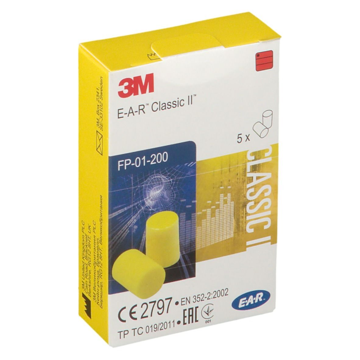 3M E-A-R Classic Gehörschutzstöpsel in Einwegspenderbox, 250 Paar