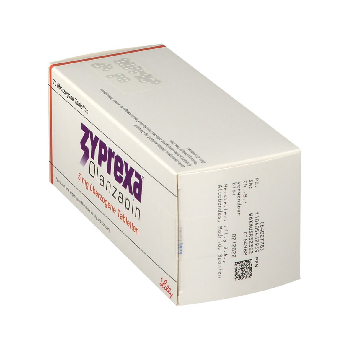 Zyprexa 5 mg überzogene Tabletten 70 St Überzogene