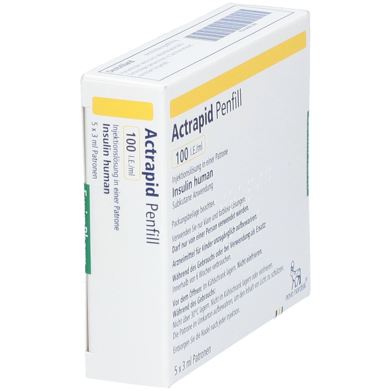 Actrapid Penfill 100 I.E./ml Inj.-Lsg.i.Patrone 5x3 ml Zylinderampullen