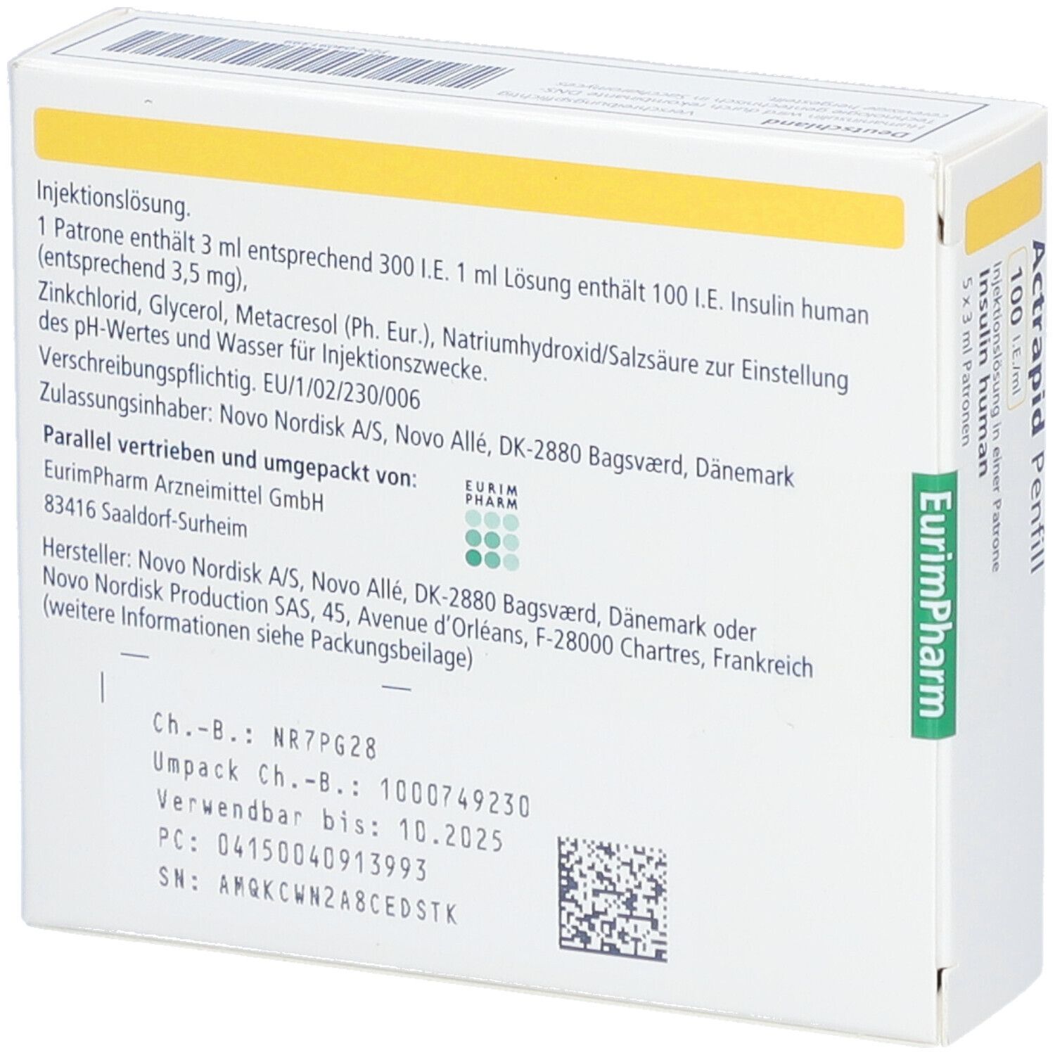 Actrapid fill 100 I.E./ml