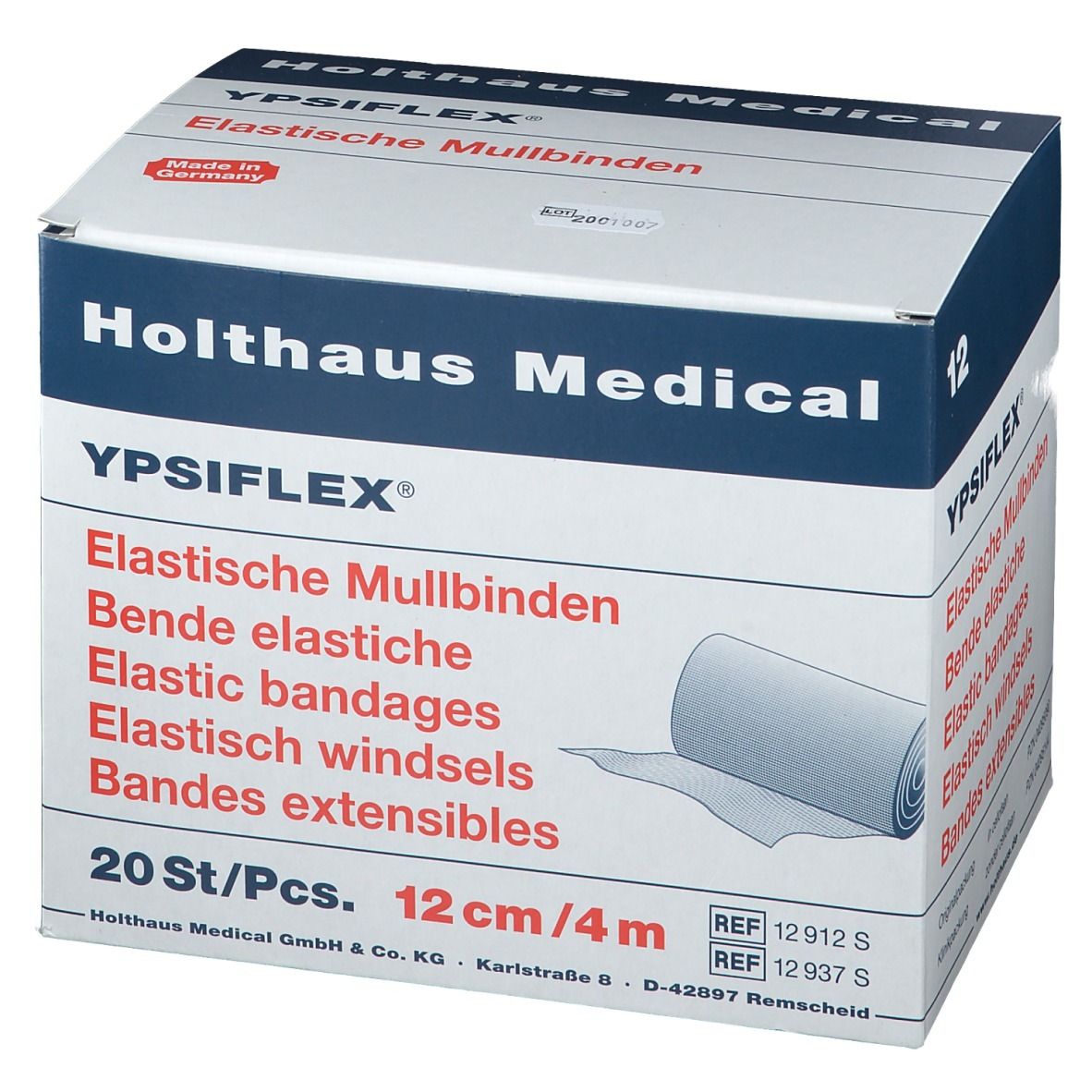 Holthaus Medical Mullbinden YPSIFLEX 12935S weiß 8,0 cm x 4,0 m