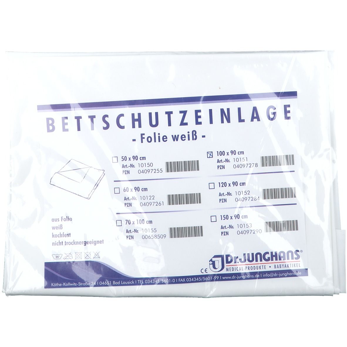 Dr. Junghans® Bettschutzeinlage weiß 90 x 100 cm